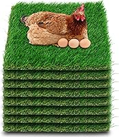 THREE ORANGES 8-Pack Washable Artificial Grass Chicken Nesting Box Pads 12x12x1.35in - Cuttable Liners for Hens Ducks Geese Chicks