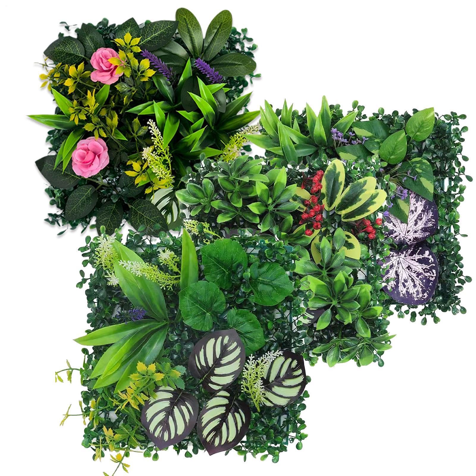 Haie Gazon Artificiel Panneaux de Fausses Plantes pour Balcon et Cour