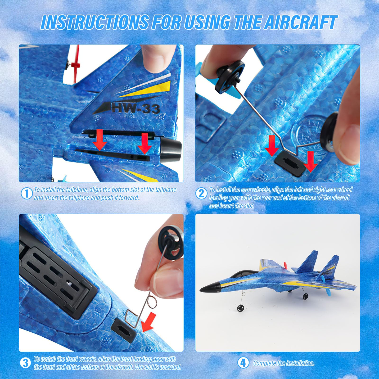 LUFEIS Avión de Control Remoto, Avión RC, Avións Teledirigido, Avións F-22 RC, 2,4 GHz 3 Canales, Avione Teledirigido para Adultos y Niños con Mando a Distancia (Azul)