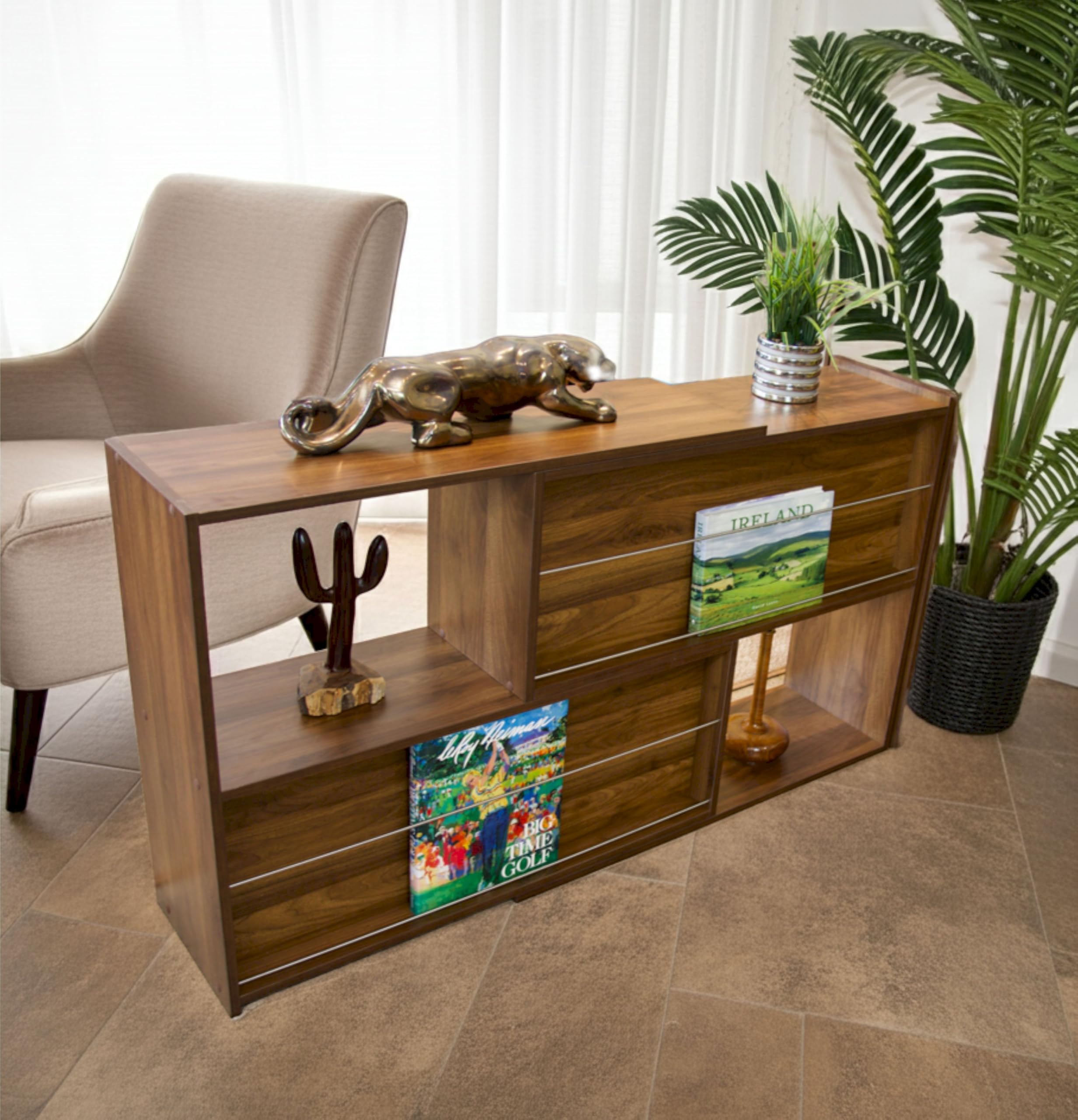 3-Tier Expandable Articulating Console (Cocoa-Walnut)