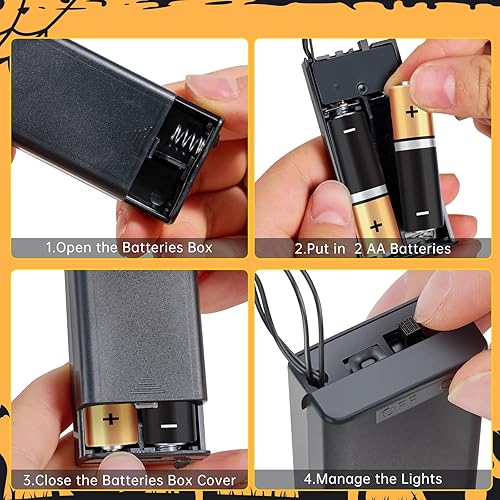 Miniatura 7 de Paquete de 8 ojos LED brillantes de Halloween para máscara, ojos LED brillantes para Halloween, luces de ojos brillantes para calaveras de Halloween