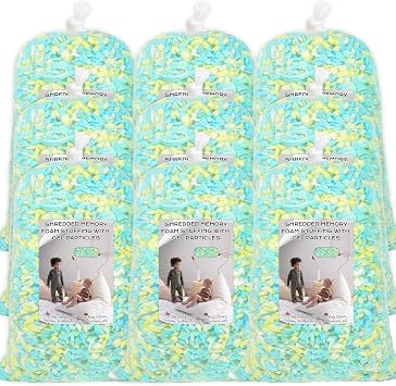 Bean Bag Filler, 45lbs Shredded Memory Foam Filling, Bean Bag Chair Filling Stuffing, Bean Bag Refill Insert, Punching Bag Filler, Pillow Filler Stuffing for Stuffed Animals/Arts CraftsMulti