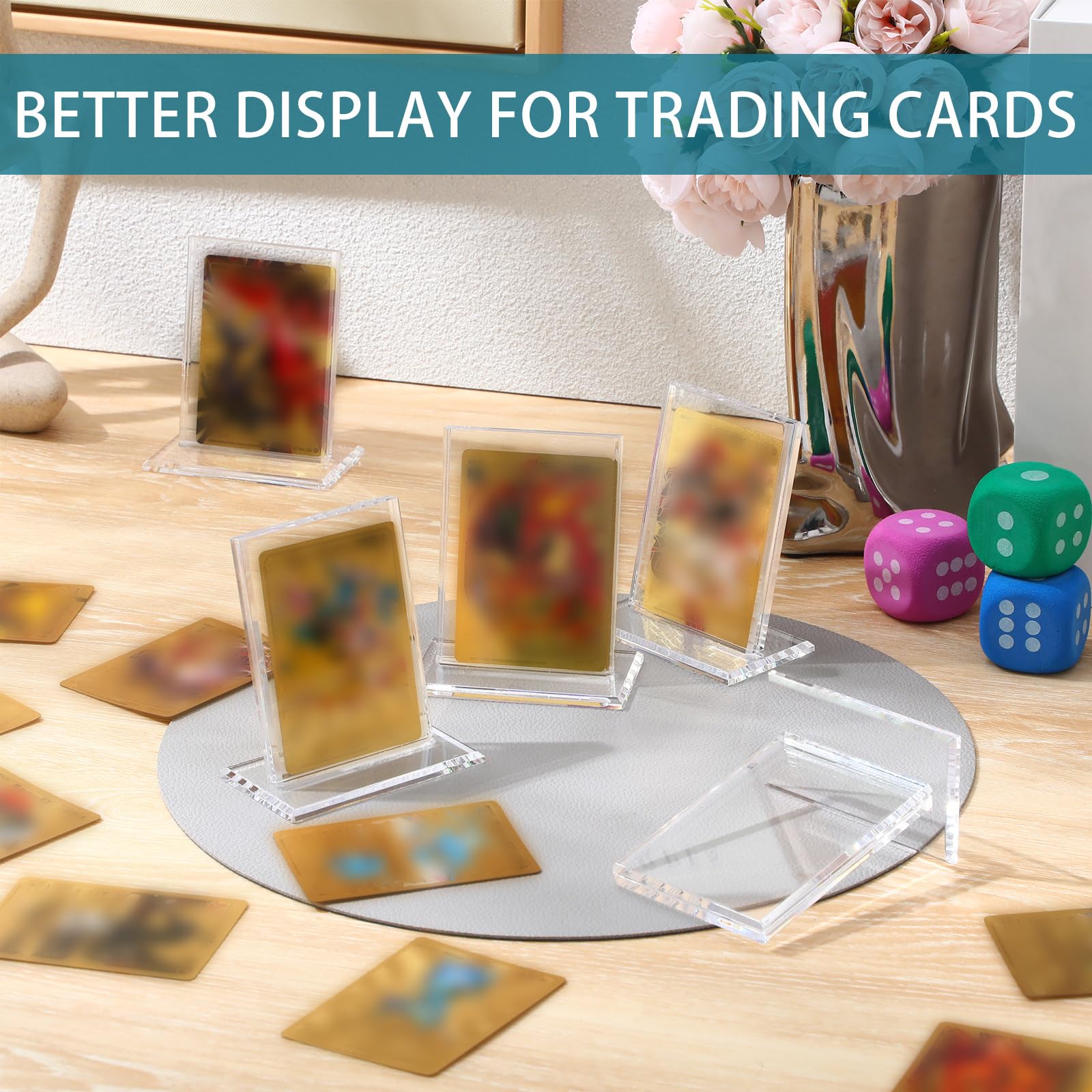 Mudder 1 Pack Acrylic Baseball Card Frame Display Stand Trading Card Holder Clear Display Stand