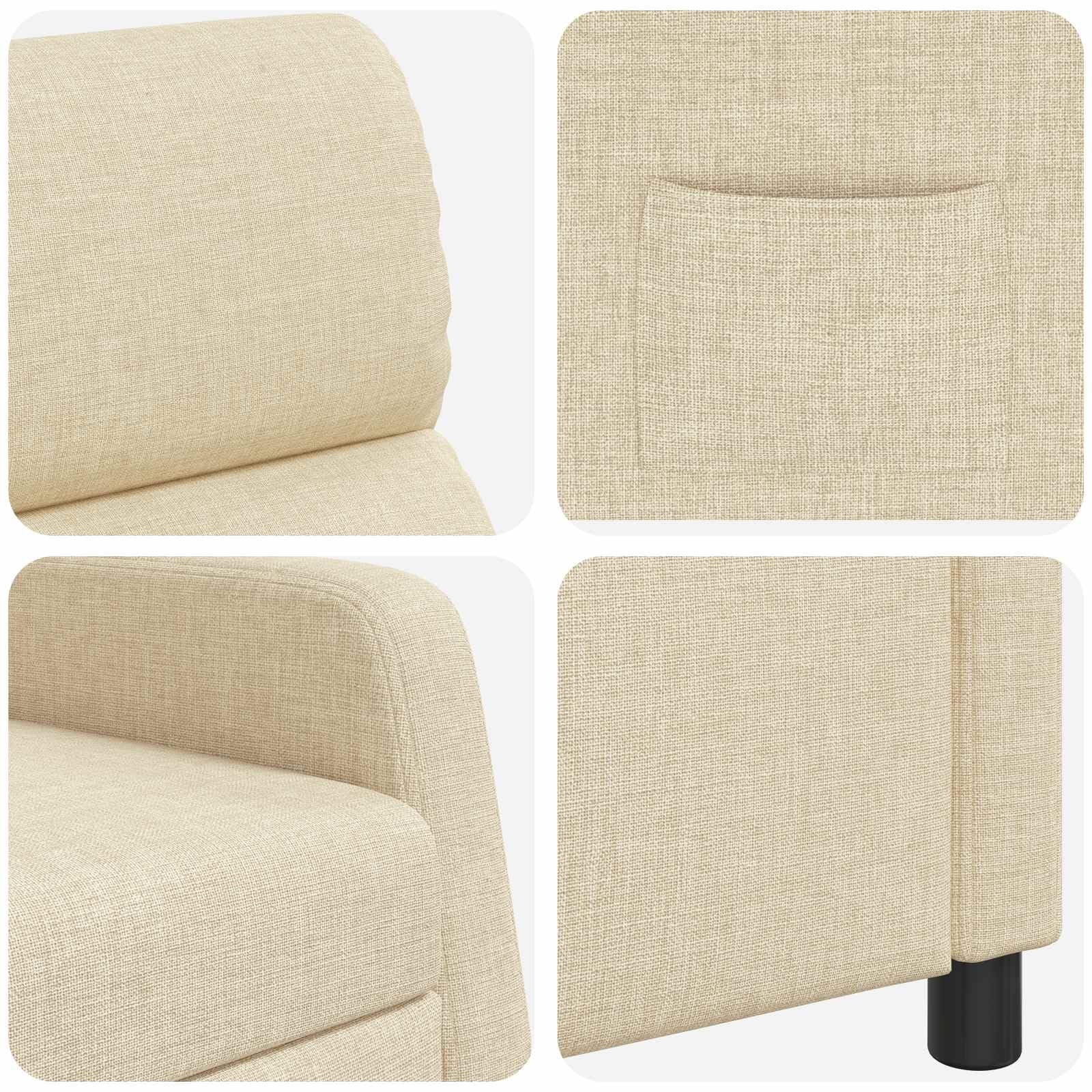 Fauteuil inclinable en tissu crème 66 x 95 x 100 cm