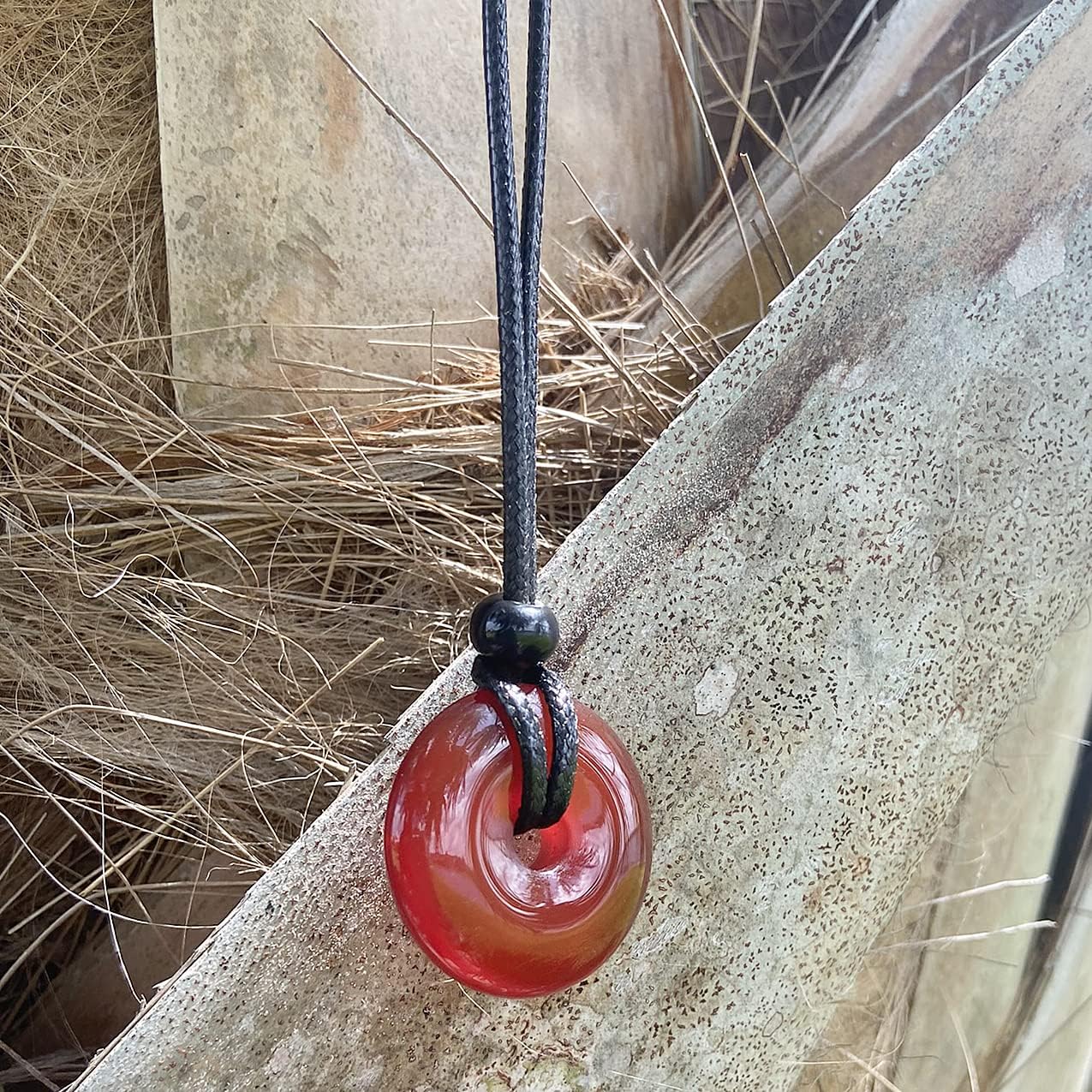 Magic Human Gemstone Crystal Necklace Pendant - Healing Good Luck Donut Crystal Stone Jewelry Necklace - Positive Energy Amulet Unisex Adjustable Cord - Image 9