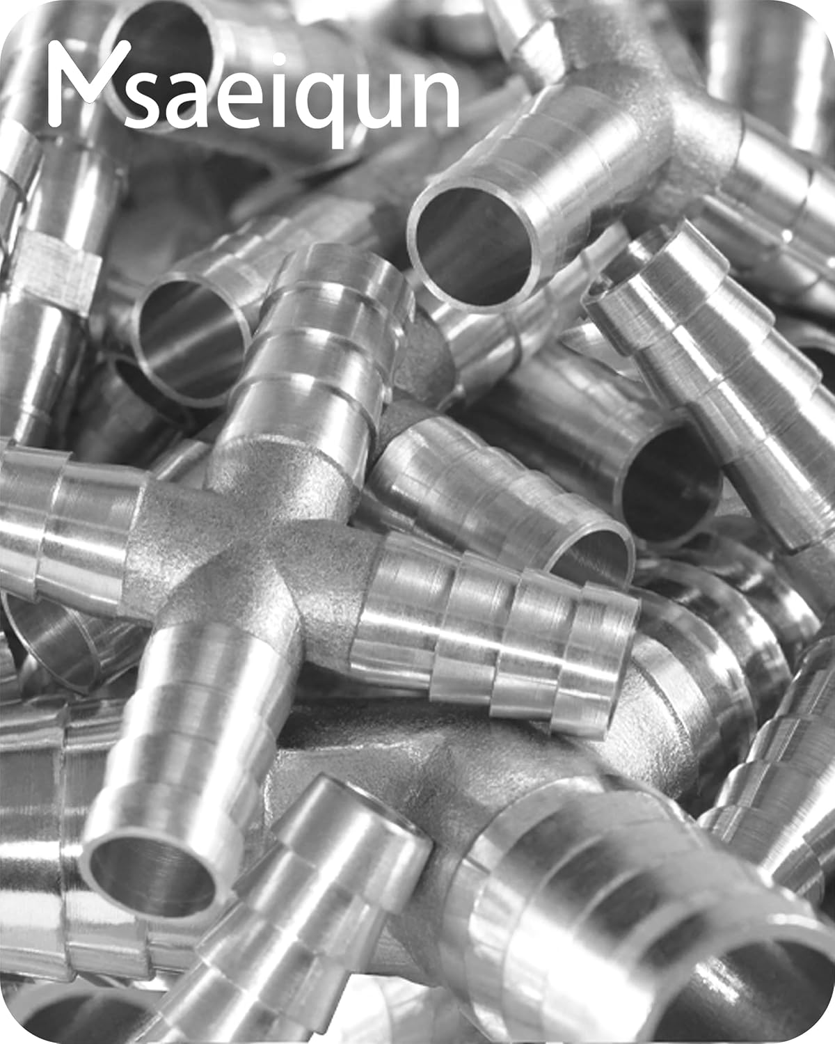 Nickel Plated Brass Reducing Tee Hose Barb, 5/8" X 3/8" X 5/8" ID, 3-Way Connector with Stainless Steel Clamp for Fuel, Coolant, Air & Vacuum Lines, Corrosion-Resistant (Pack of 2)
