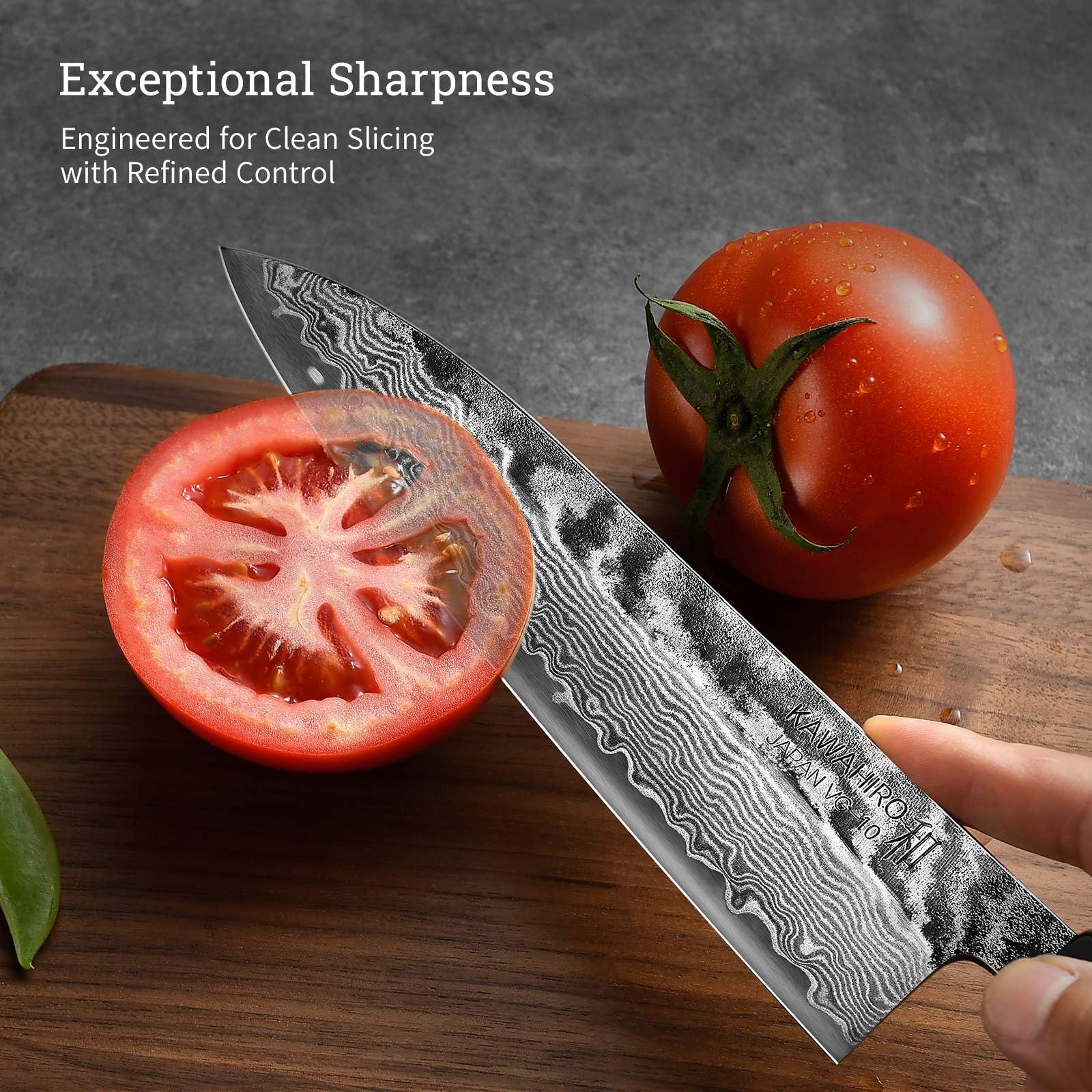KAWAHIRO Japanese Chef Knife 8.27", Hand Forged VG10 Damascus Kitchen Knife — Amazon image 7