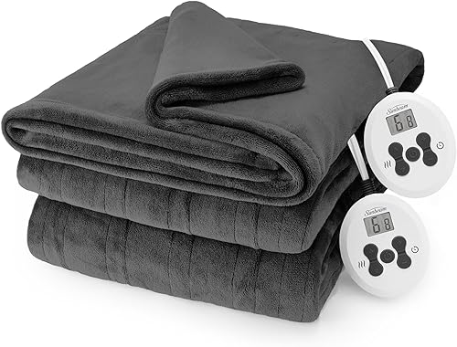 Miniatura 1 de Sunbeam Royal Posh - Manta eléctrica térmica de terciopelo, tamaño Queen, 90 x 84pulgadas, 12 ajustes de calor, apagado automático a elección de 12