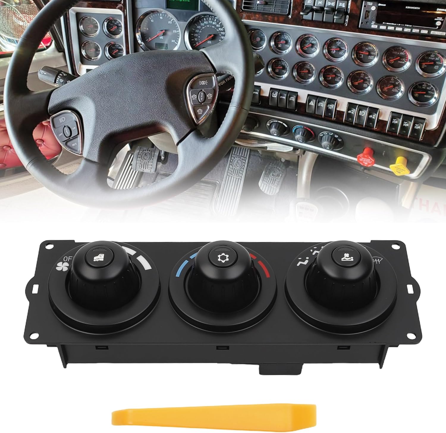 Dasbecan F21-1013-11-000 A/C Heater Climate Control Module Panel Compatible with 2006-2023 Kenworth Paccar with Sleeper Replace# F21101311000