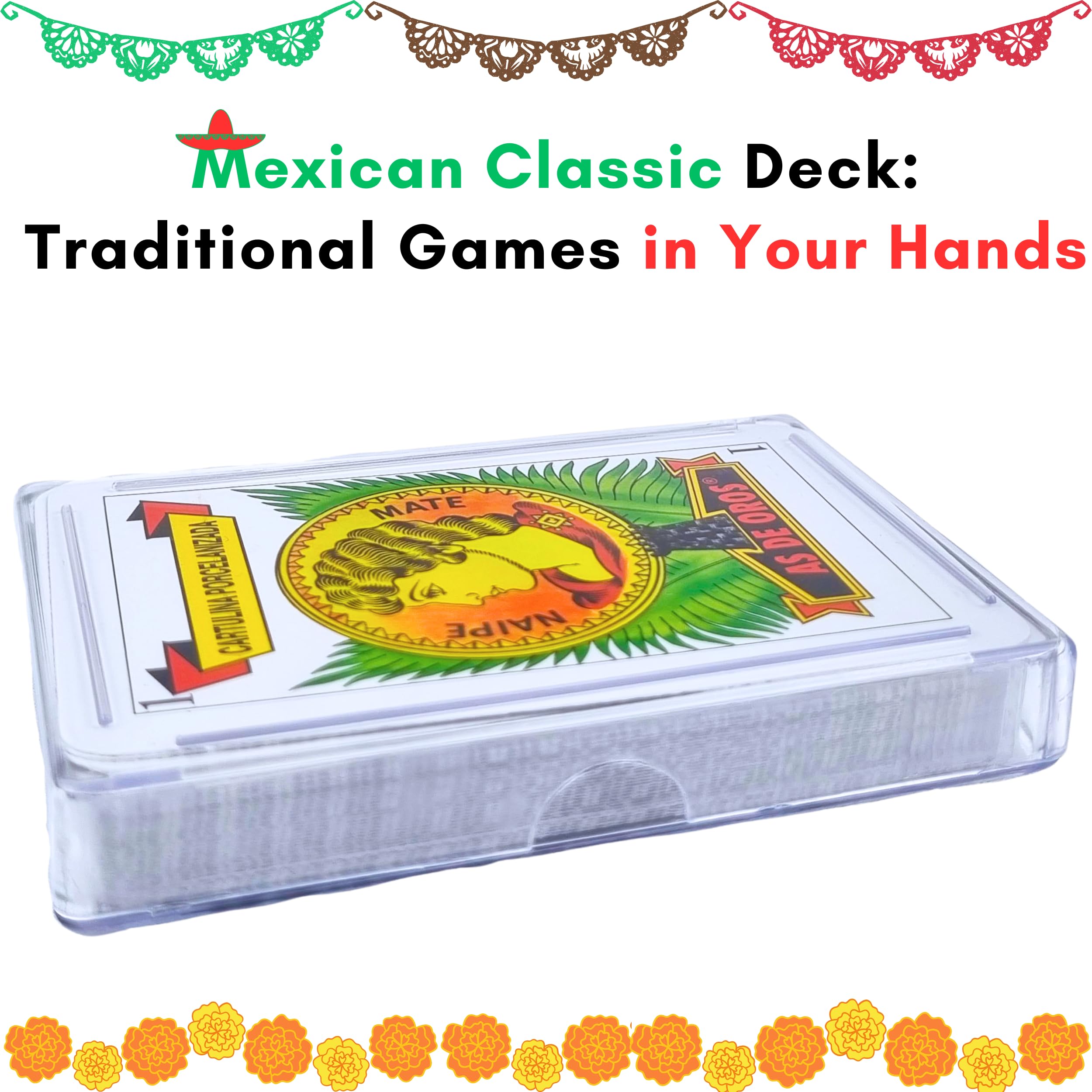 The Original Baraja española Original rojo - Cartas españoles originales - Cartas españoles - Barajas mexicanas de plastico Naipes españoles Cartas mexicanas Baraja de cartas españolas