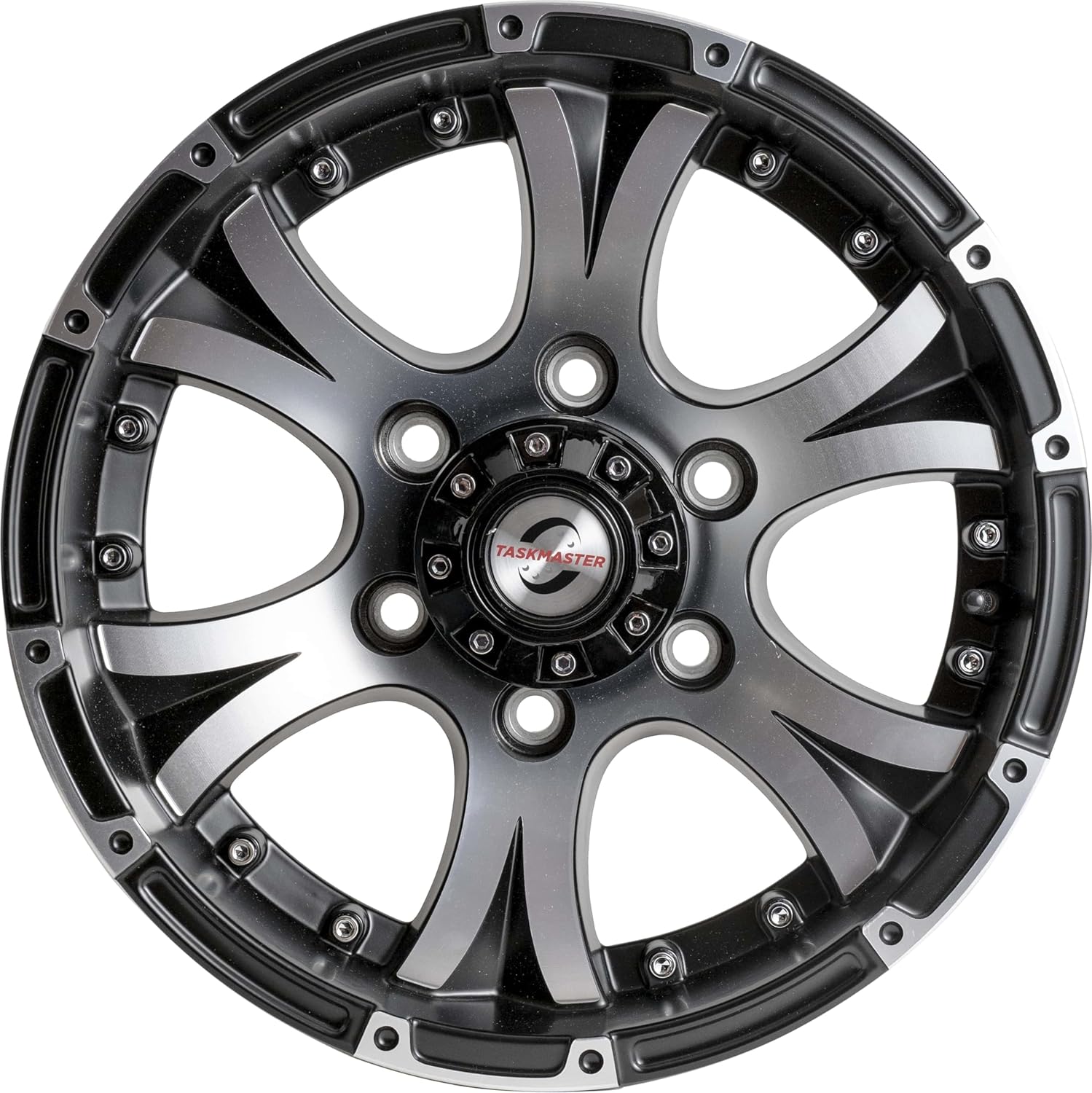 Viking Series 15x 6 6x5.5 4.25 Center Bore Matte Black Machined Face & Lip Aluminum Trailer Wheel with Cap Updated Sku WA-15060655-BMBM-13736-M2