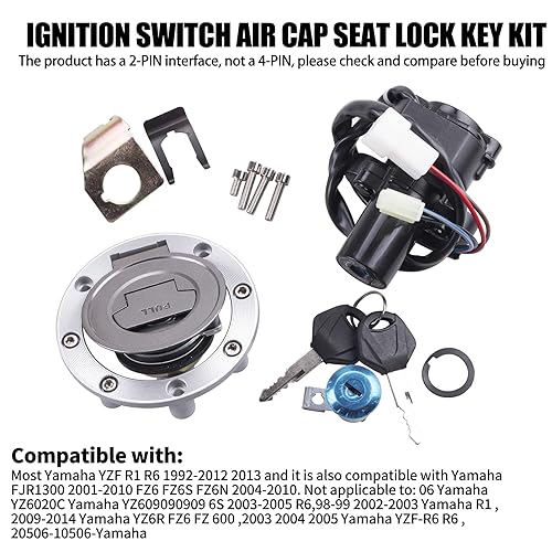 Miniatura 5 de Juego de llaves de bloqueo de asiento para Yamaha YZF R1 R6 1992-2012