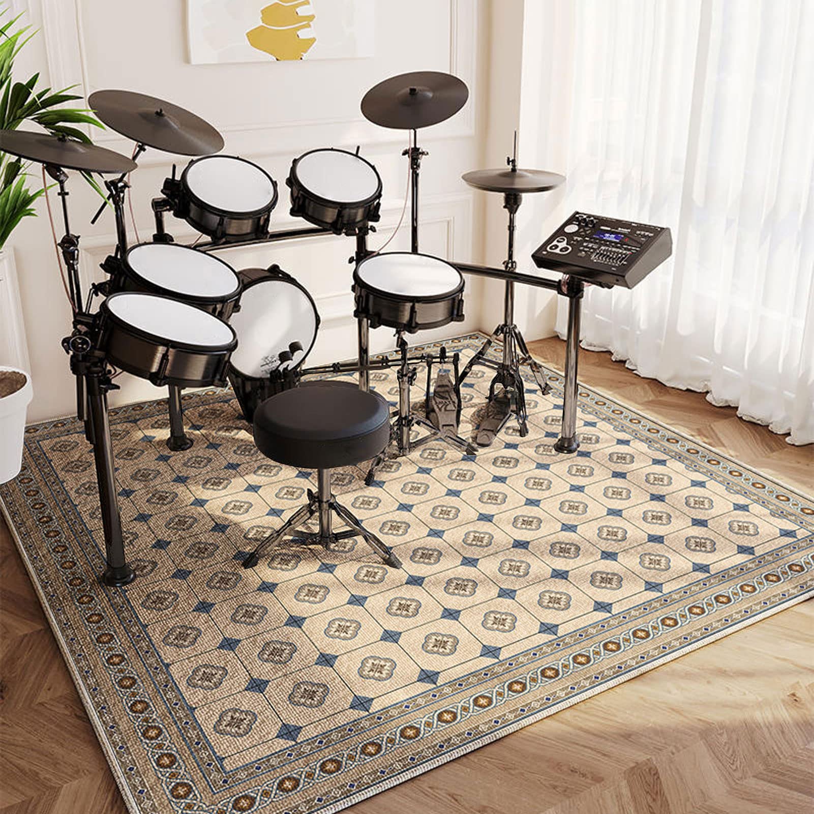 Tappetino Per Batteria Acustica Ed Elettronica - Antiscivolo E Insonorizzato 200x160 Cm - Per Studio E Casa - Foto 4