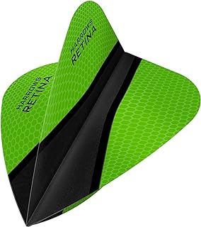 Harrows Retina X | Premium Extra Strong 100 Micron Dart Flights in Kite Shape, 5 Sets of 3 Flights, 15 Flights In Total, Green