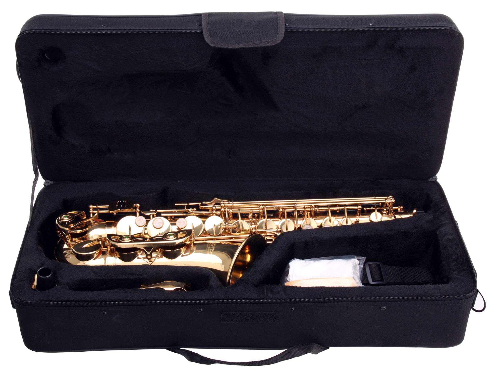 Classic Cantabile AS-450 Saxophone Alto Eb Set (Accessoires : Embouchure, Étui/Sac à dos, Support de saxophone, Accordeur/Métronome, Pupitre)