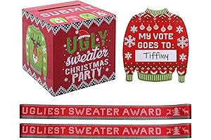 Cooraby Ugly Sweater Contest Ballot Box and 60 Voting Cards, 2 Sweater...