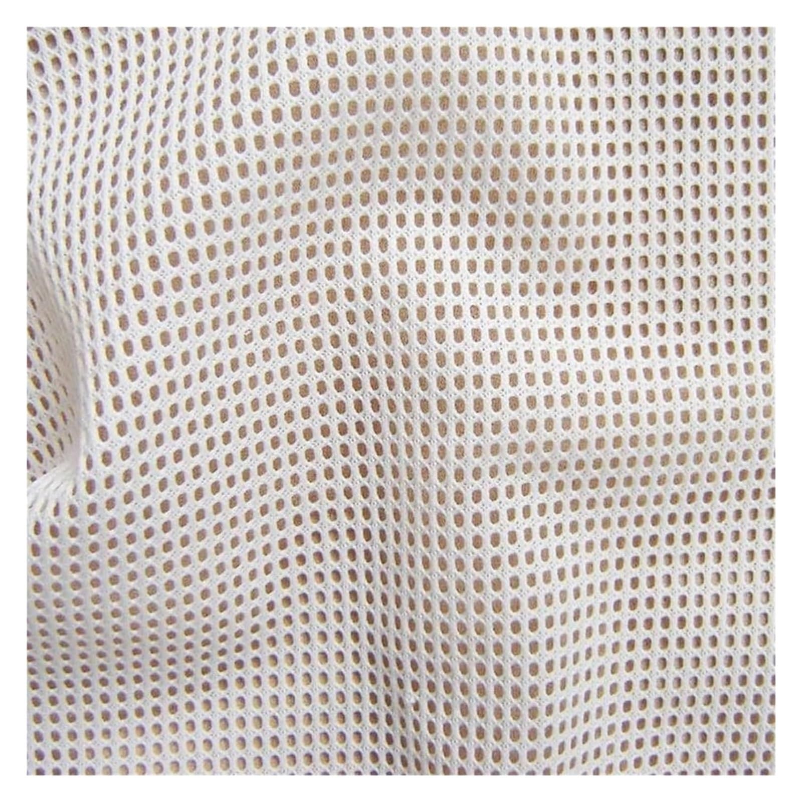 Tejido De Malla De Costura Red De Poliéster Suave Ripstop Elástico Bajo(White)
