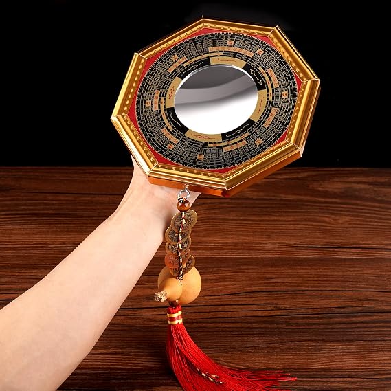 Feng Shui Bagua Mirror - Convex Mirror for Home Decoration, Prosperity & Protection - Yin Yang Wall Hanging Ornament for Good Luck & Safety - Feng Shui Wall Decor Gift