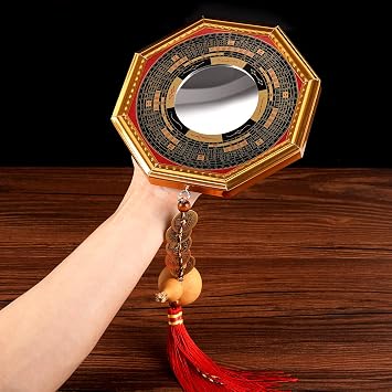 Feng Shui Bagua Mirror - Convex Mirror for Home Decoration, Prosperity & Protection - Yin Yang Wall Hanging Ornament for Good Luck & Safety - Feng Shui Wall Decor Gift