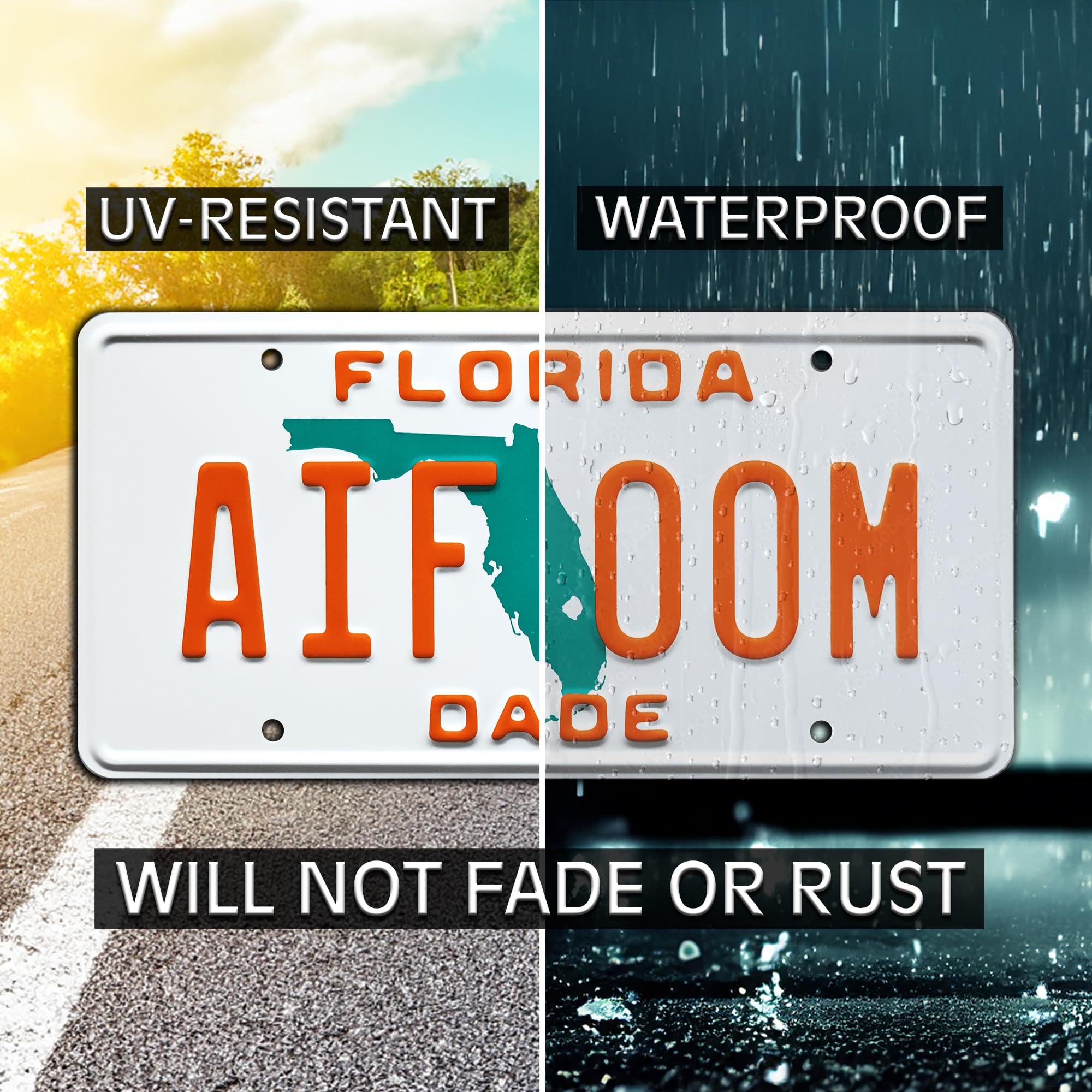 Miami Vice | AIF 00M | Metal Stamped License Plate