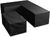 Bosmere Protector 6000 | Large L Shaped Dining Cover - Right Side Long | L 268cm W 222cm H 78cm | 100% Waterproof, UV Protected, Heavy Duty 600D | | M668, Black