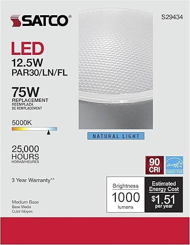 Miniatura 7 de Satco S29434 12.5 vatios; LED PAR30LN; 5000 K; paquete de 6 cumple con California