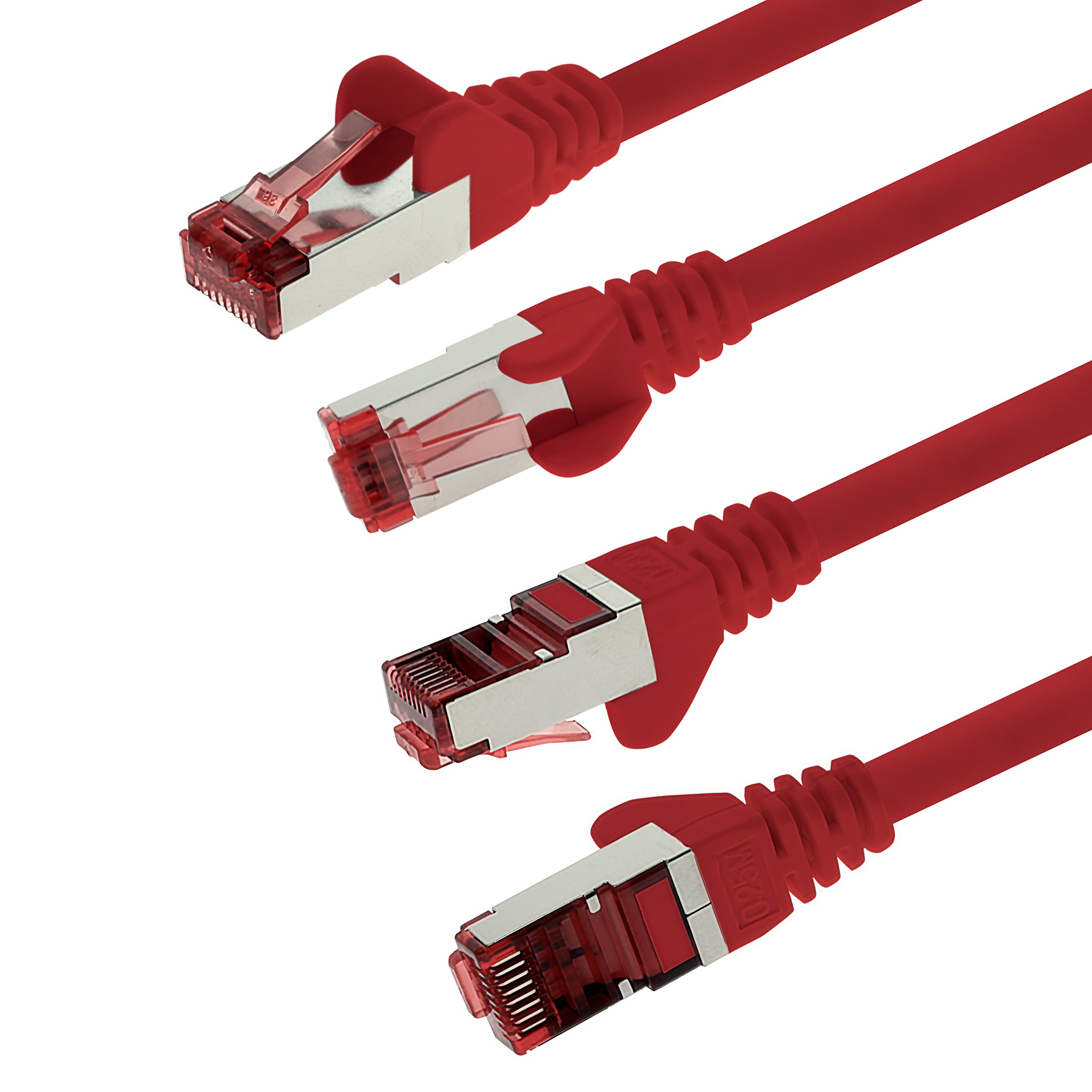 1aTTack - Cable de red SFTP PIMF con 2 conectores RJ45 de doble apantallamiento CAT 6 0 Rojo - 5 piezas 2m — view 8