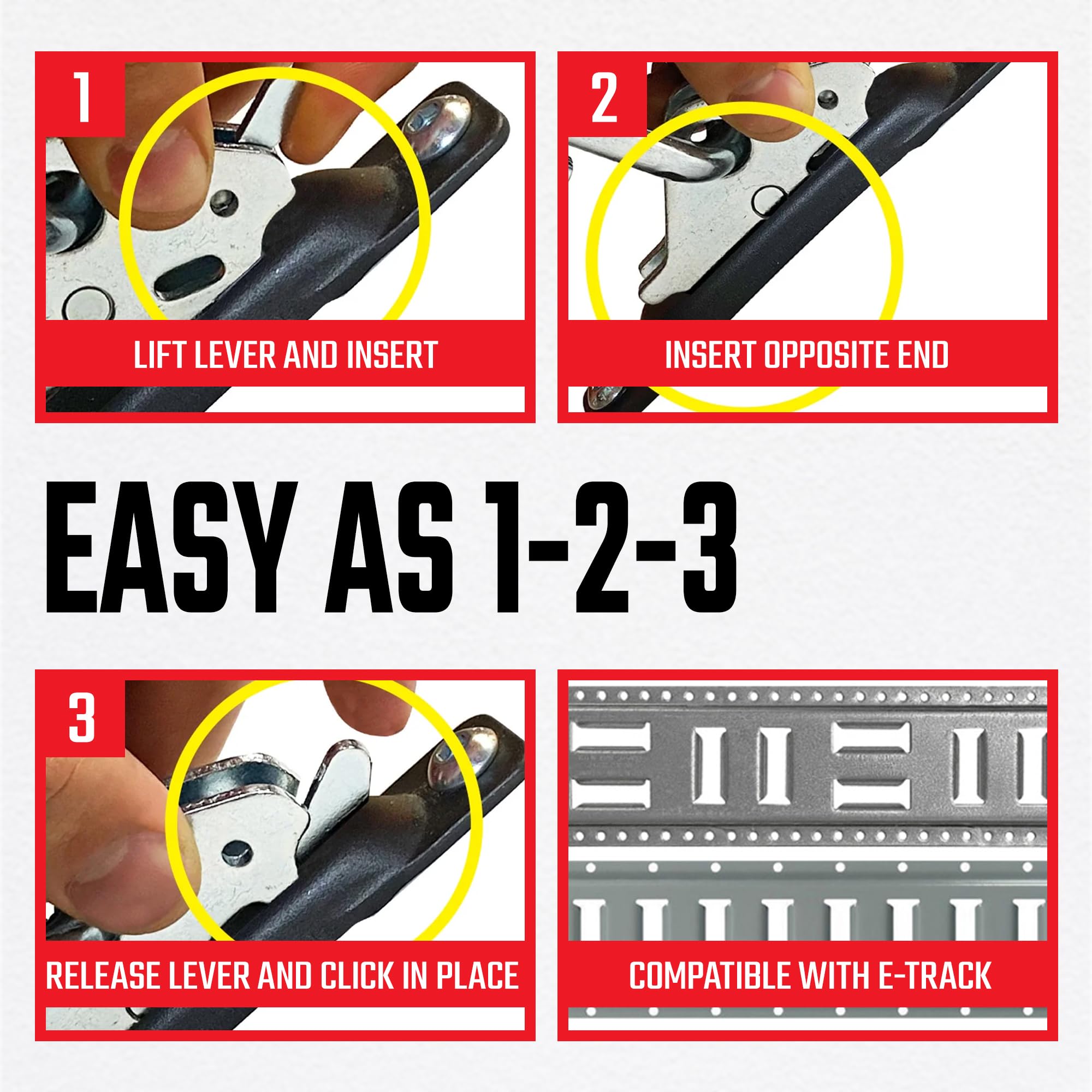 Snap-Loc E-Track Strap Link, 10 Pack Cinching, Logistic Cargo Tie-Down
