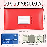 Vista 2 de Paterr 6 bolsas de dinero con cremallera, de piel sintética, bolsa de seguridad para dinero, soporte para recibos, cartera con etiqueta para dinero