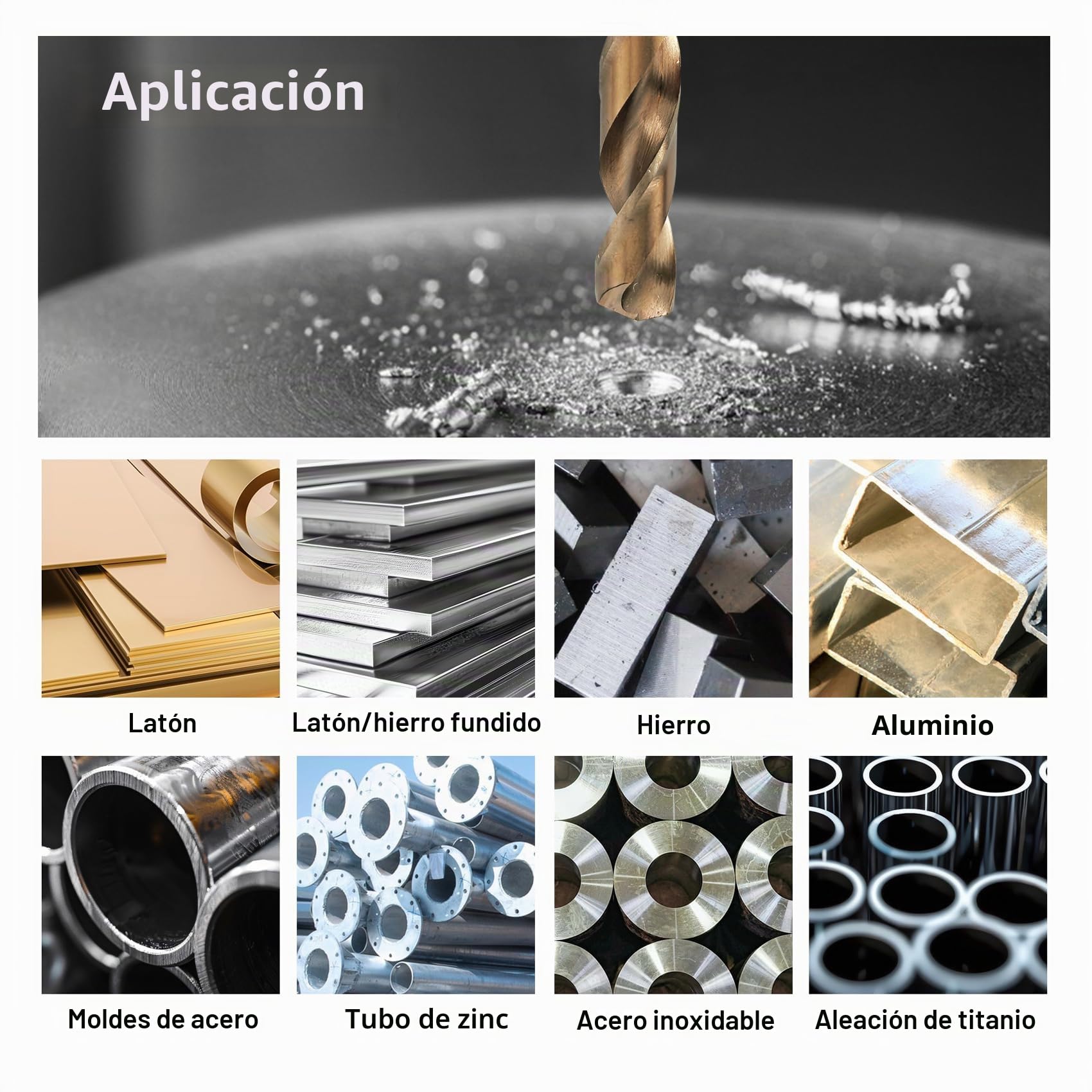 Juego de brocas de 25 piezas, HSS-E M35, cobalto, juego de brocas en espiral para metal, acero inoxidable y aluminio (1-13 mm)