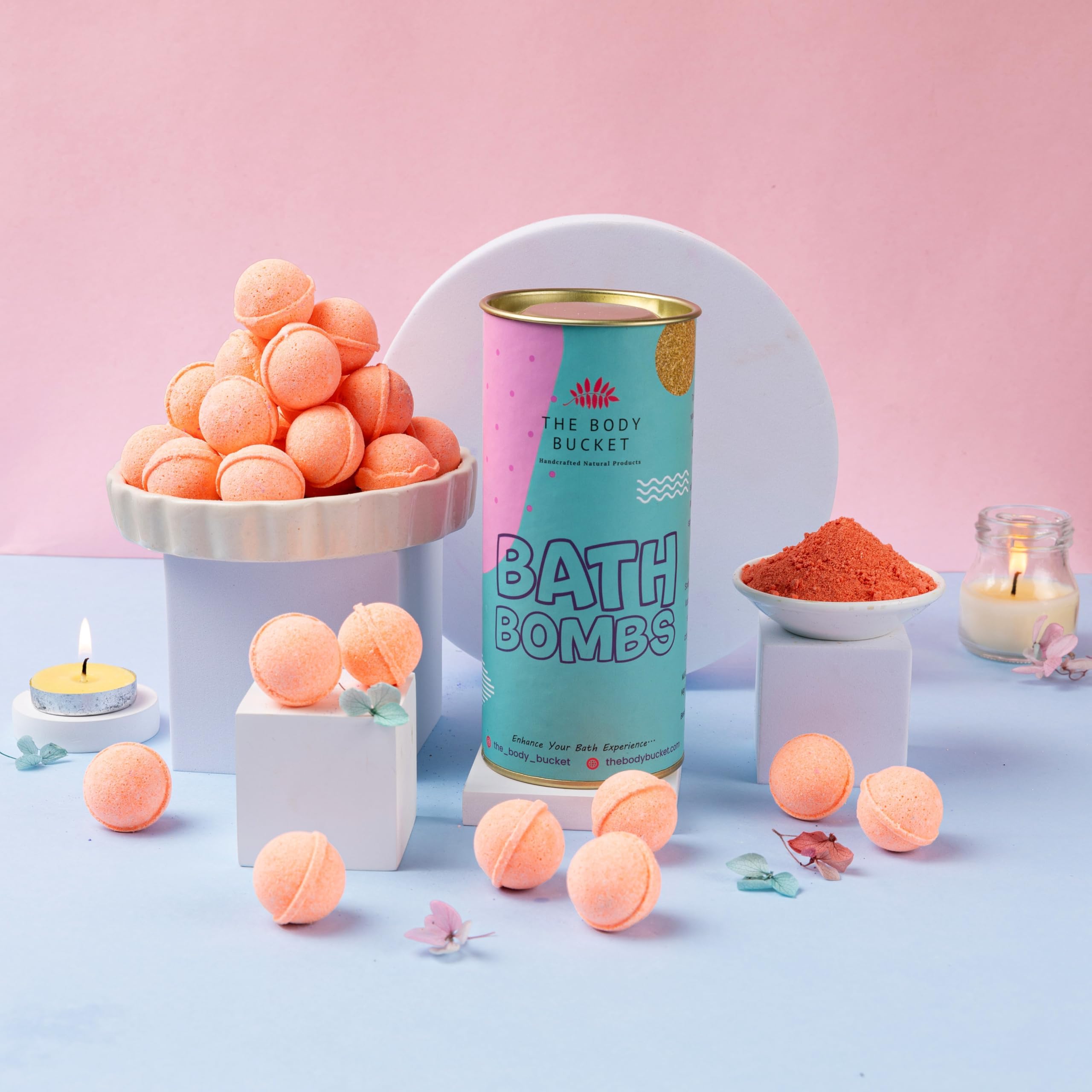 THE BODY BUCKET Orange Mini Bath Bomb - Pack of 15 | Natural And Handcrafted With Aromatic Fragrance | For Fizzes Spa & Pedicure|Perfect Bath Gift Set for Kids, Men & Women | 150 Grams-picture-52
