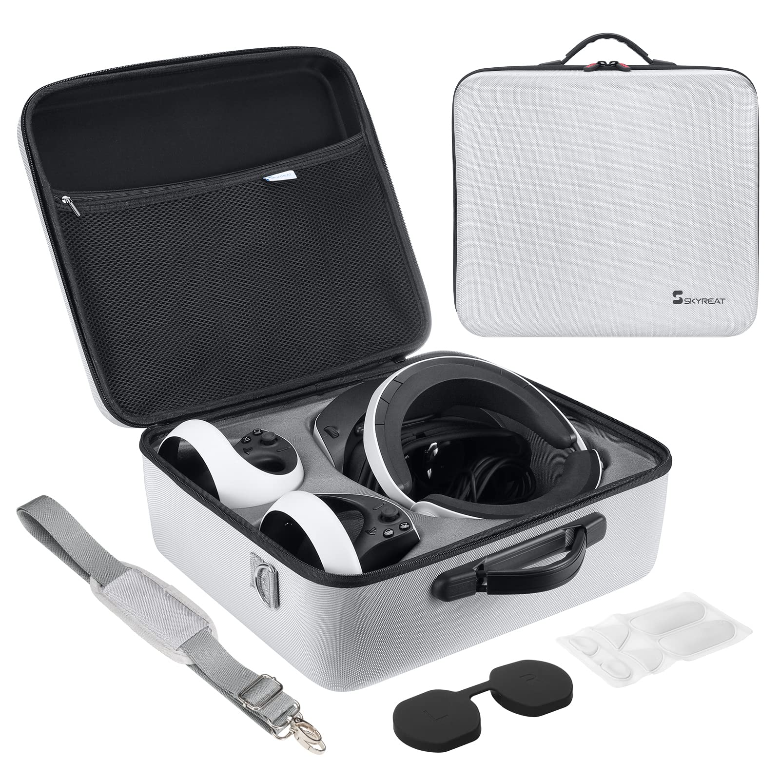 HUAYUWA Kit Accessoires PS VR2 - Étui Silicone, Cache Objectif Et Coussinets Antidérapants Pour Manettes