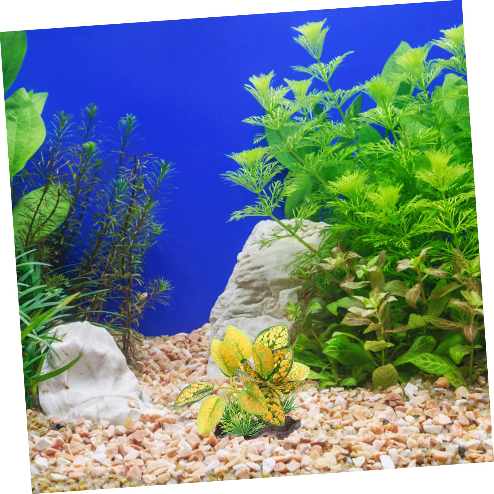 Happyyami 15piezas Adornos De Plantas De Agua Artificiales para Acuarios Decoración Lifelike para Peceras Accesorios De Paisajismo Acuático