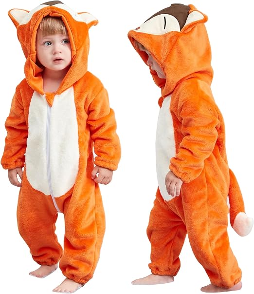 COOKY.D Combinaison Pyjama Chaud Zippée pour Bébé (3-36 Mois)