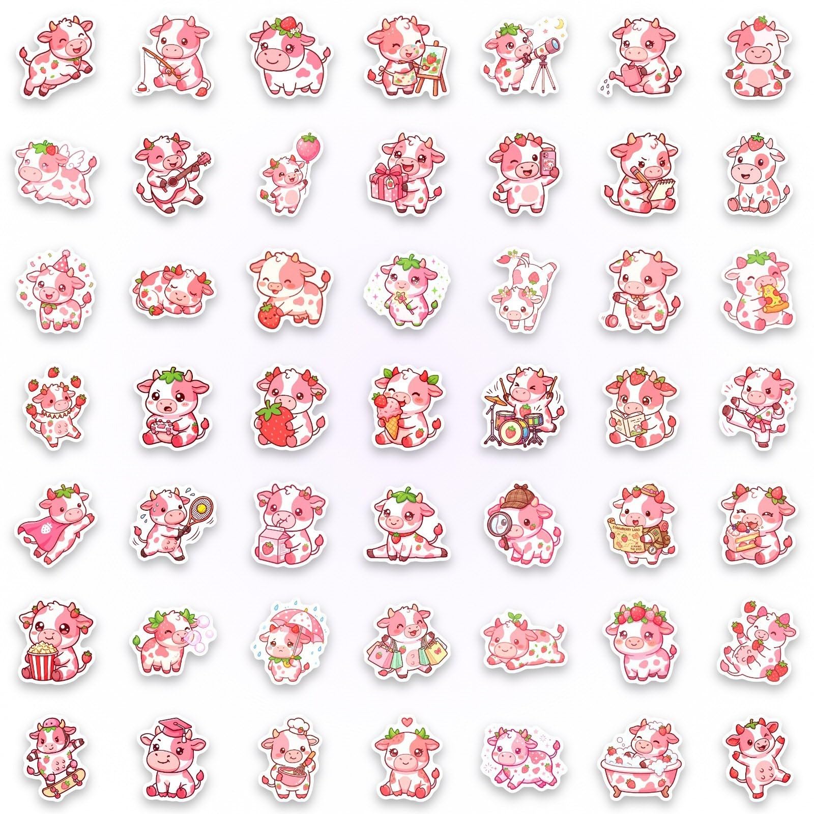FGLFPXI 50-Pack Stickers for Water Bottles Skateboards Guitars Notebooks Stationery Decoration