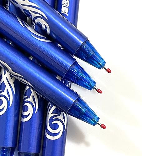 Miniatura 3 de sencoo Paquete de 5 bolígrafos de gel retráctiles y borrables de tinta azul para estudiantes, papelería, oficina, premios escolares, bolígrafos de