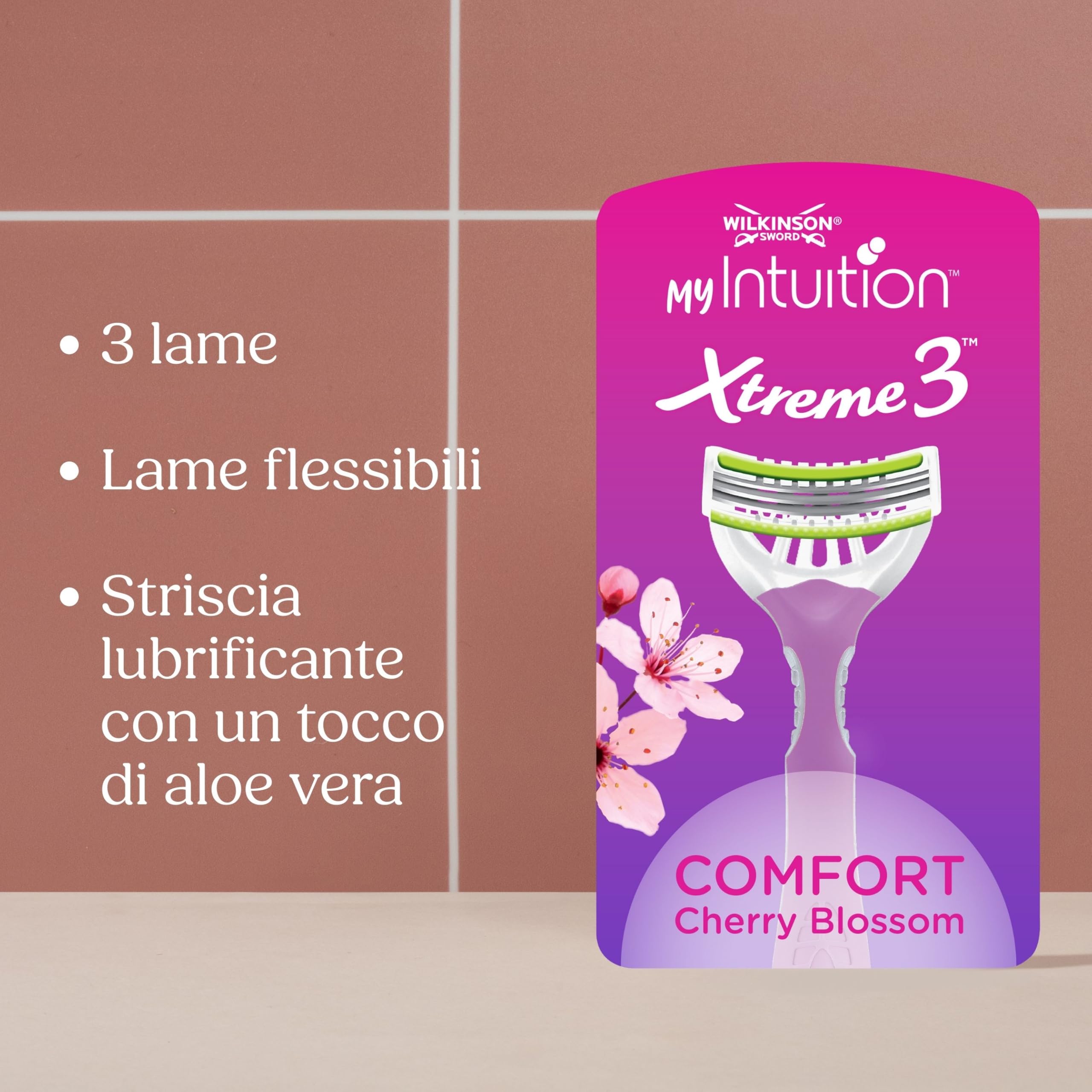 Wilkinson Sword Myintuition Xtreme 3 Comfort Cherry Blossom Disposable Razor for Women 4+2
