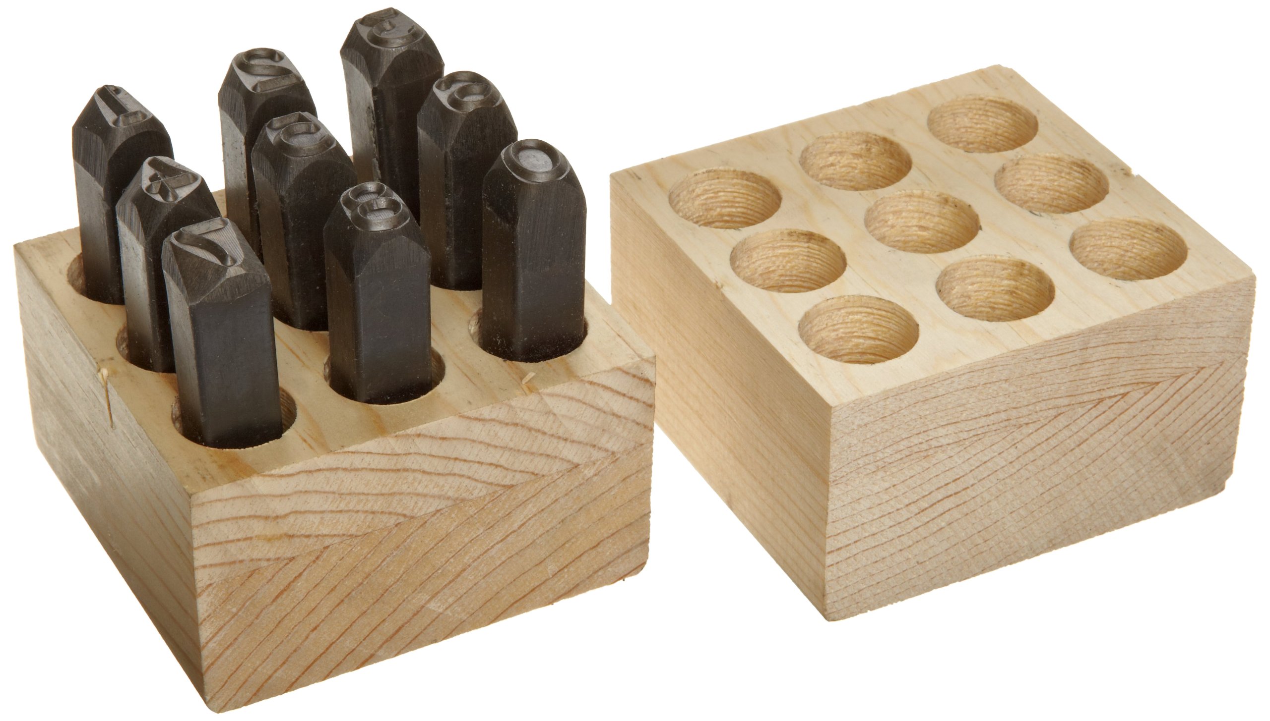 Young Bros 08092 9 Piece Hand Cut Stamp Figure Set, Steel, 3/8" Character Size