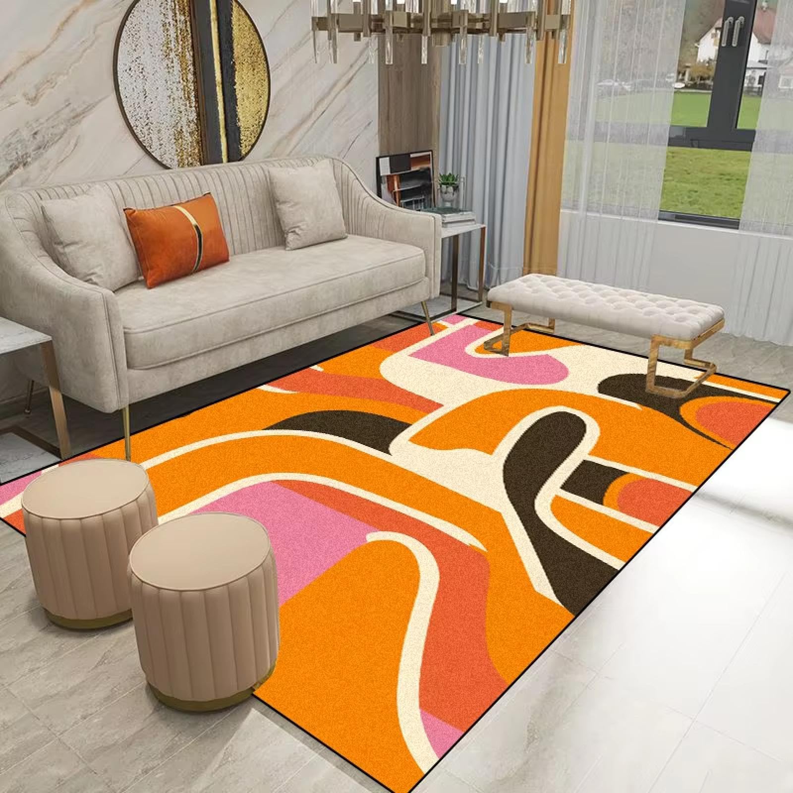 Alfombras geométricas abstractas que transforman la decoración de tu sala y pasillo 90x160cm