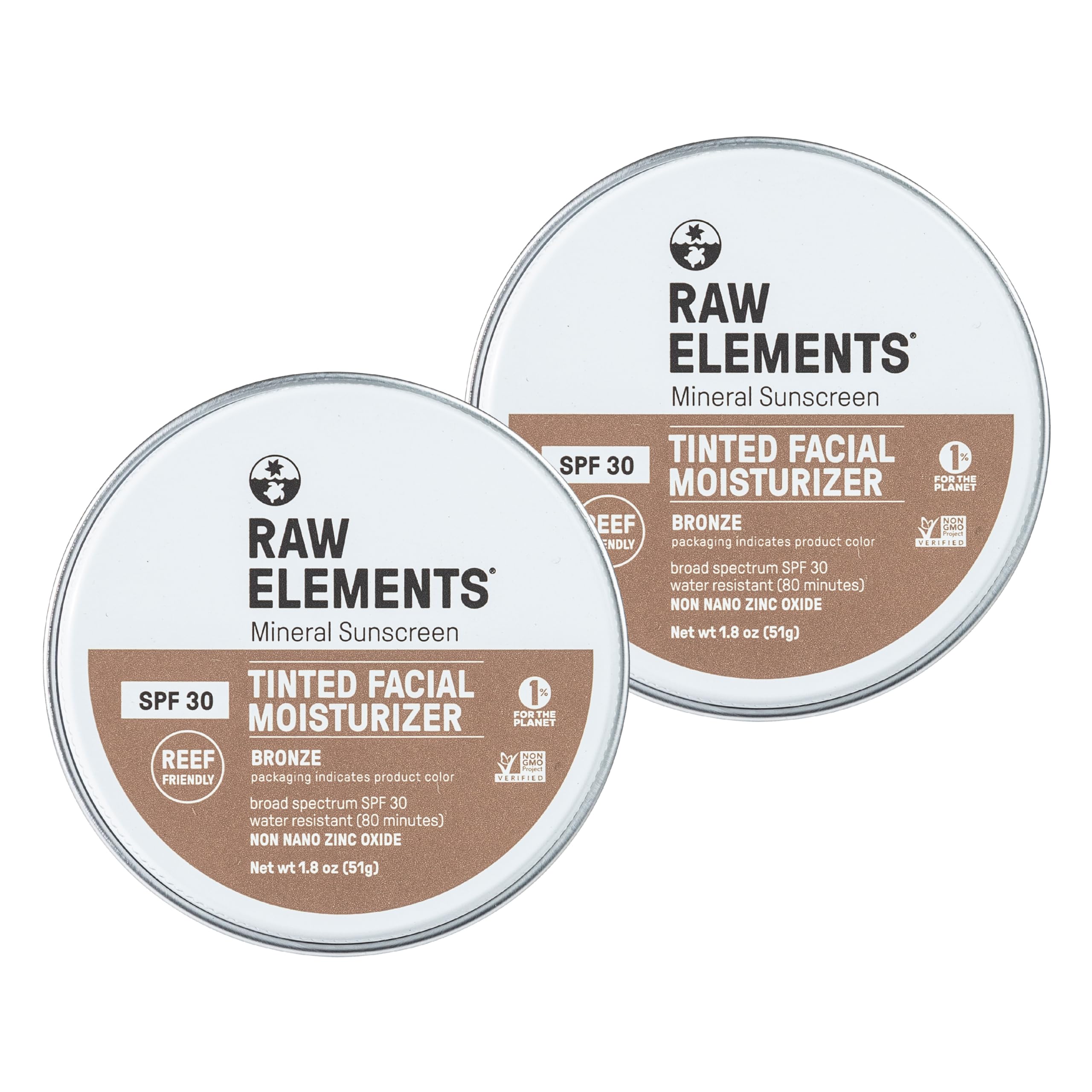 Raw Element Ultra-Moisturizing Tinted Face Cream Non Toxic Mineral Face Sunscreen Daily Tinted Moisturizer Non-Nano Zinc Oxide Reef