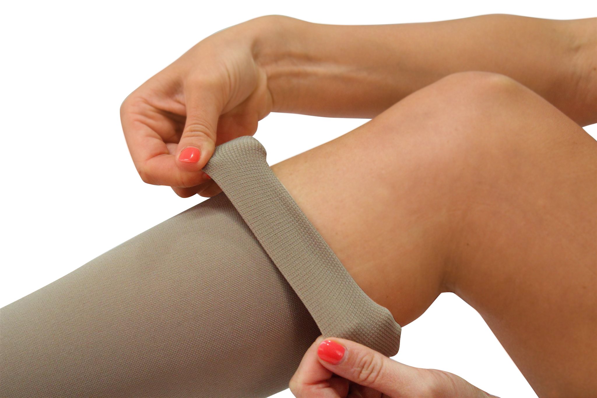 ®Befit24 Calcetines de Compresión (18-21 mmHg, 90 Denieres, Clase 1) sin Puntera para Hombre y Mujer - Medias de Compresion para Viaje Avion, Varices y Embarazo [ Size 5 - Short: A - Biege ]
