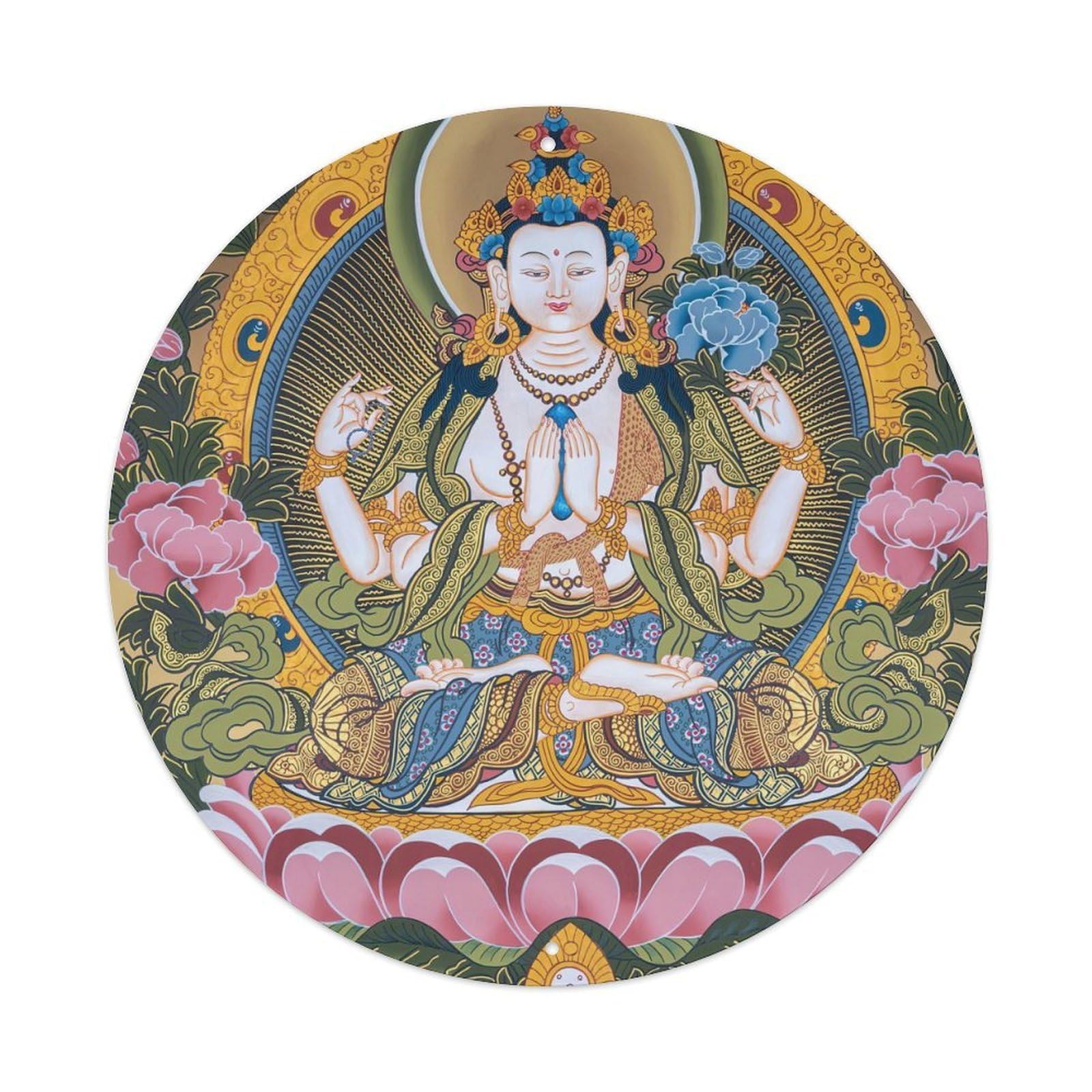 Vintage Buddha Thangka V6 Metal Tin Sign