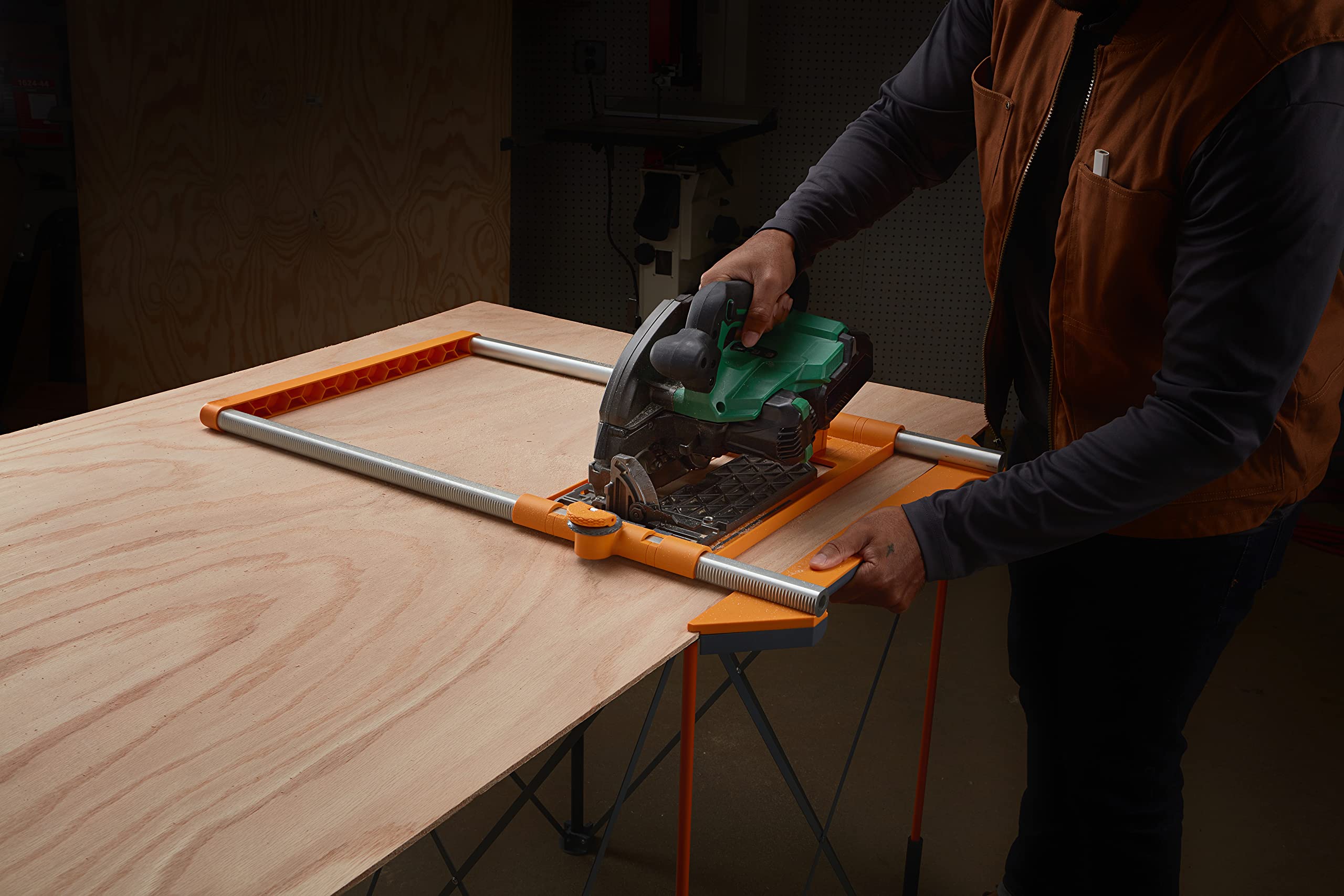 BORA NGX Twin Rail Rip Guide for Circular Saws, Crosscut sled