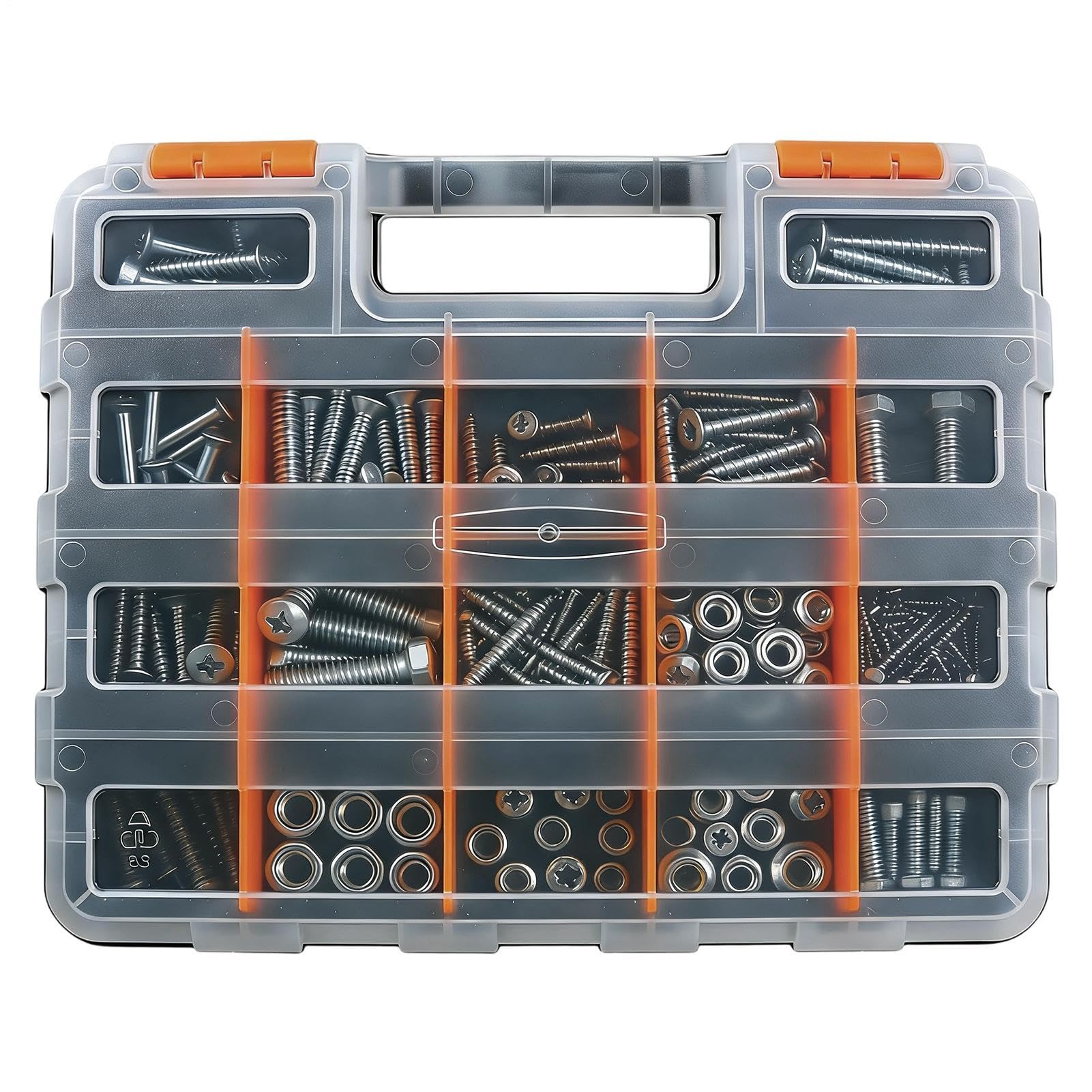 Boîte Organisateur de Vis Conteneur Double Face à 34 Compartiments