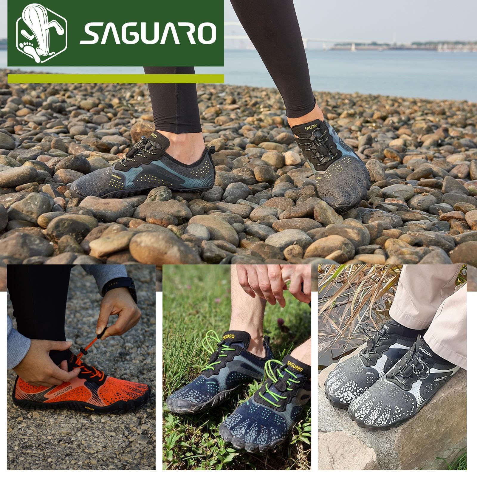 Saguaro Chaussures Pieds Nus, Unisexes, Respirantes, légères, pour Le Fitness, avec Large boîte à Orteils, Tricot