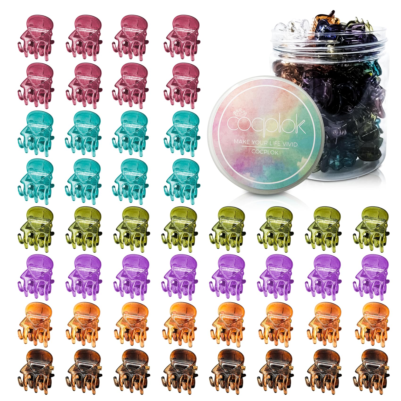 Multi-Color Small Hair Clips Pins Clamps Non Slip Hair Claw for Girls & Women of All Ages - Durable Plastic Jaw Clips to Prevent Hair Slippage(48Pcs)