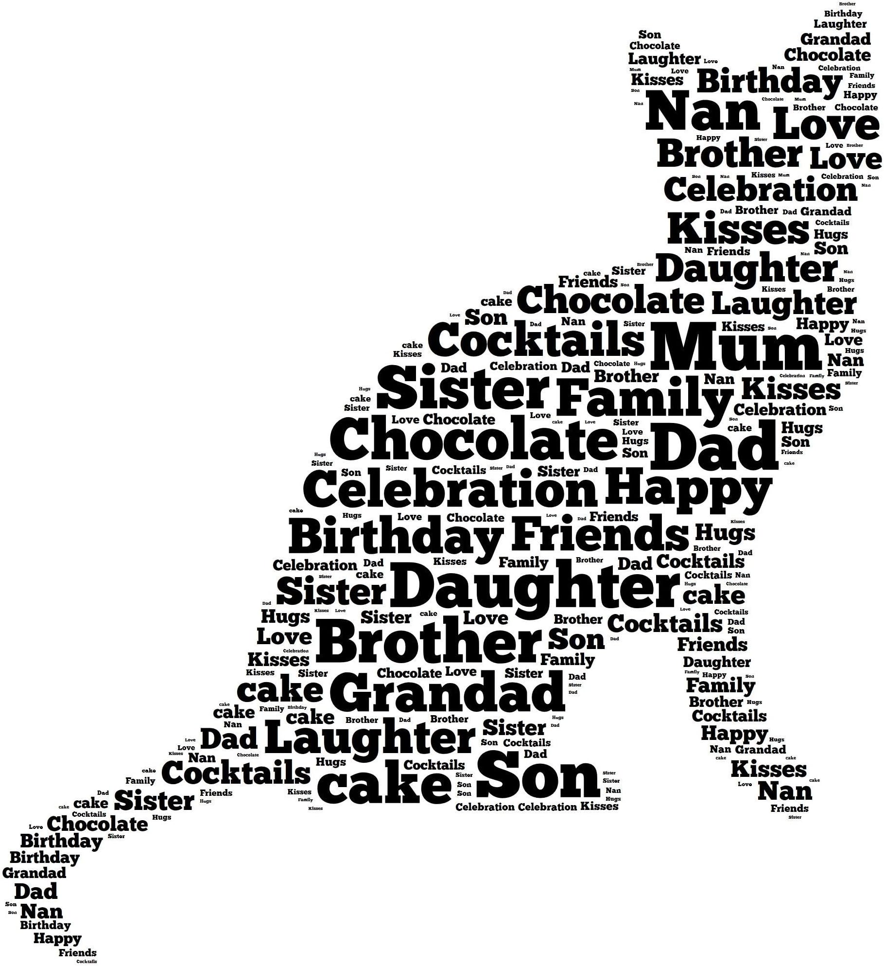 PERSONALISED WORD ART PRINT PET CAT DOG A3 BIRTHDAY GIFT PRESENT