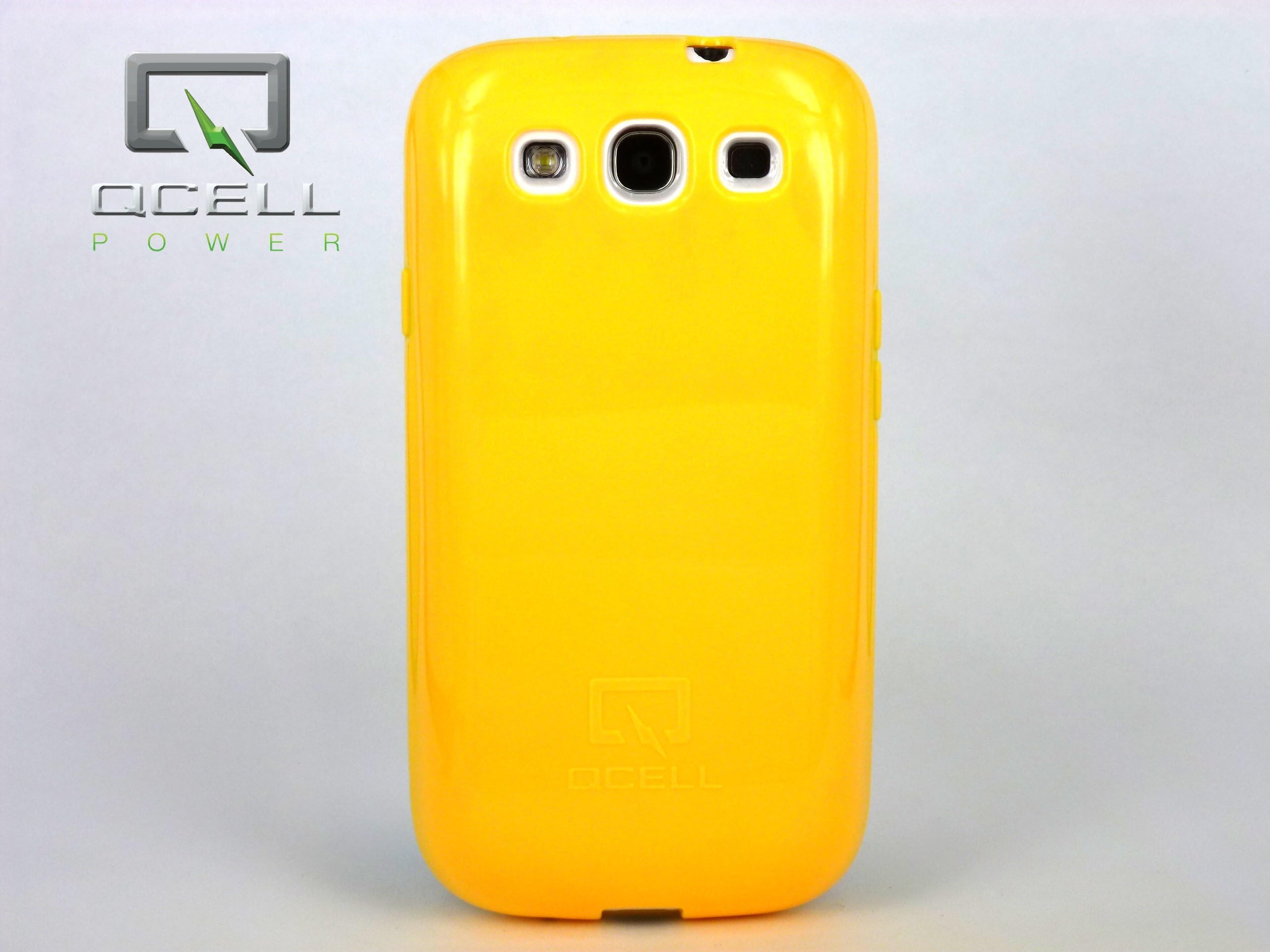 QCell Samsung Galaxy SIII Extended Battery TPU Case YellowOnly Compatible with QCell Galaxy S3 Extended Battery