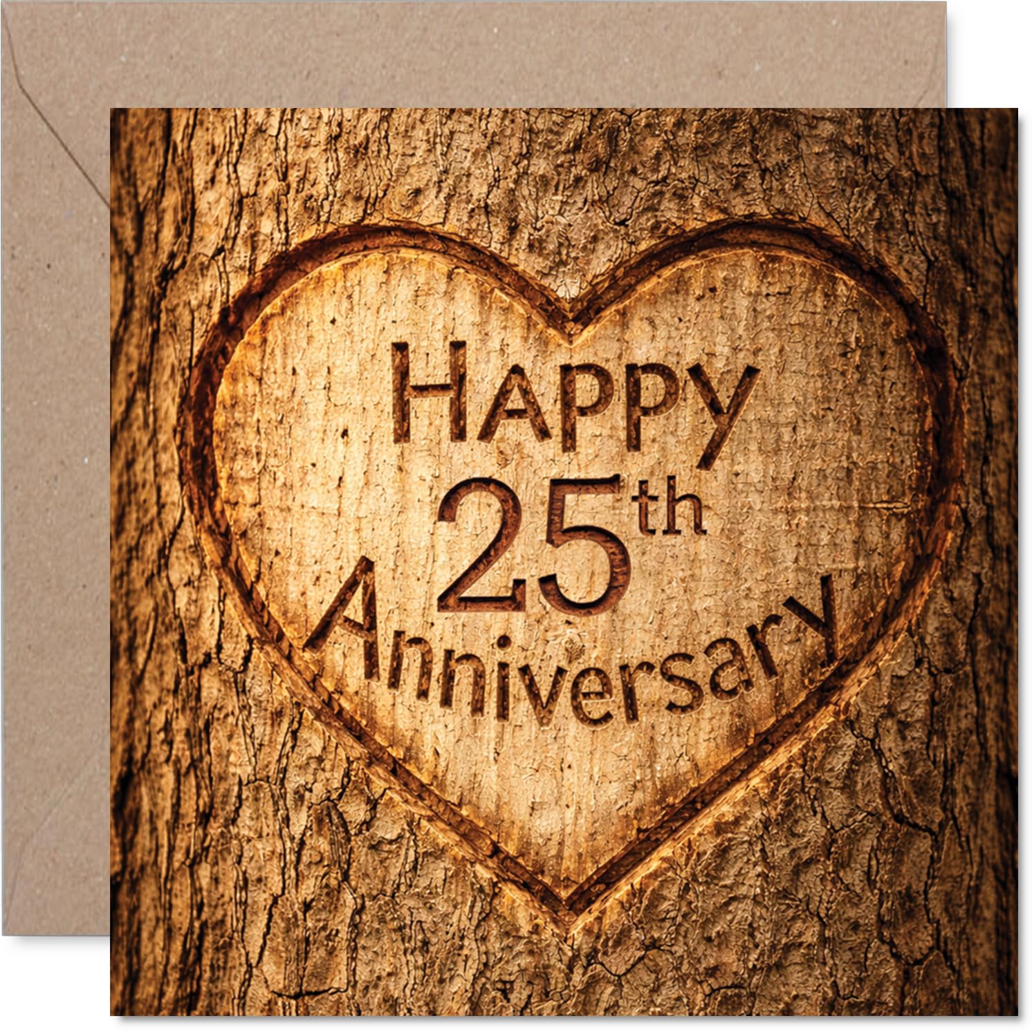 Heartfelt 25th Anniversary Card, Rustic Charm and Lasting Love