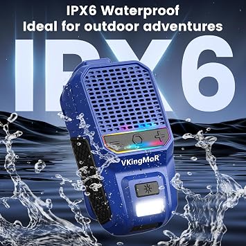 Wearable Bluetooth Speaker, Clip-On Mini Speaker with Built-in Mics,Blue